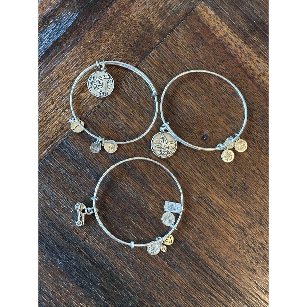 Set of 3 Alex and Ani silver bracelets